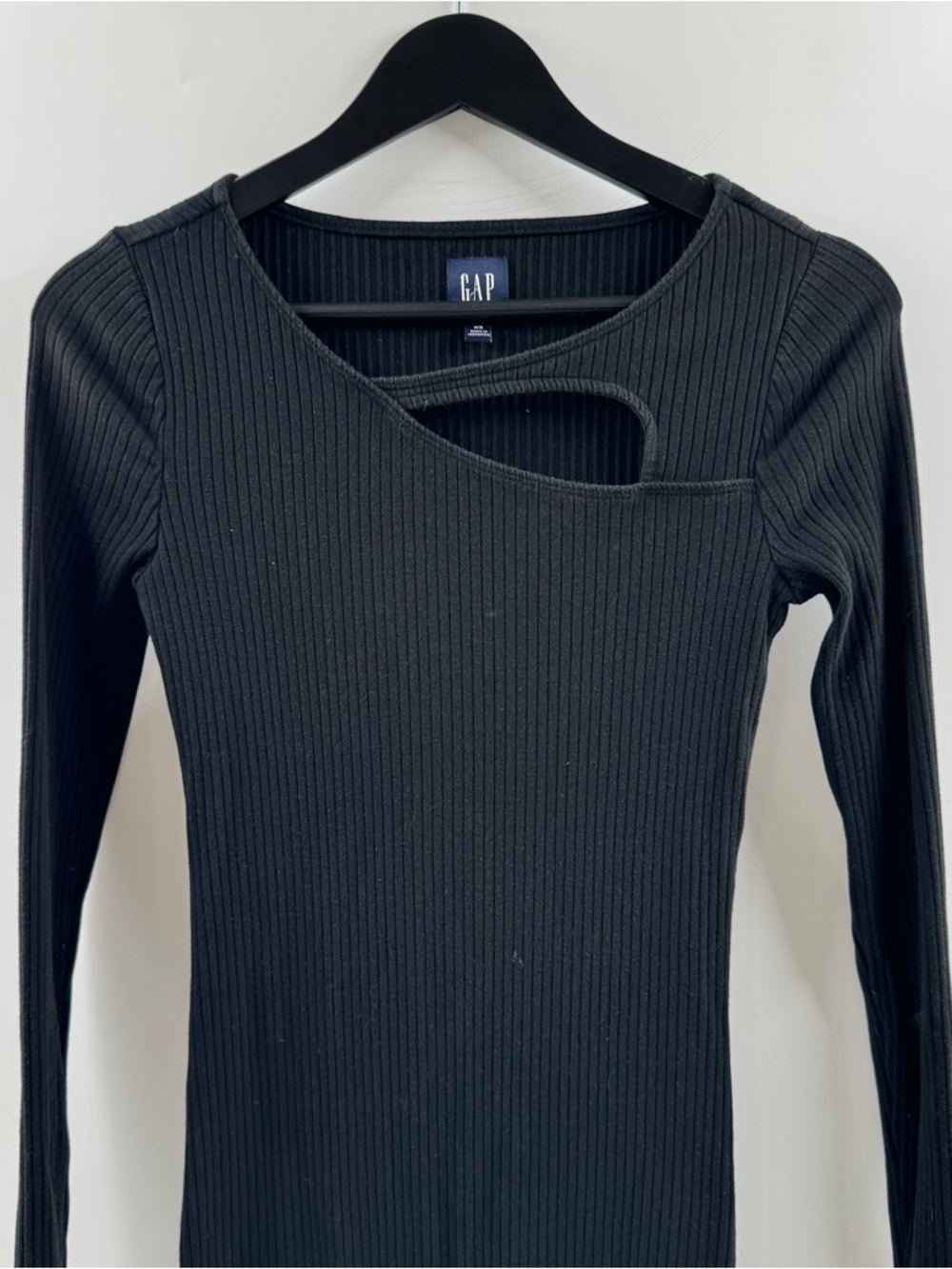 Gap Black Ribbed Cutout Mini Dress – Women’s XS - Picture 2 of 6